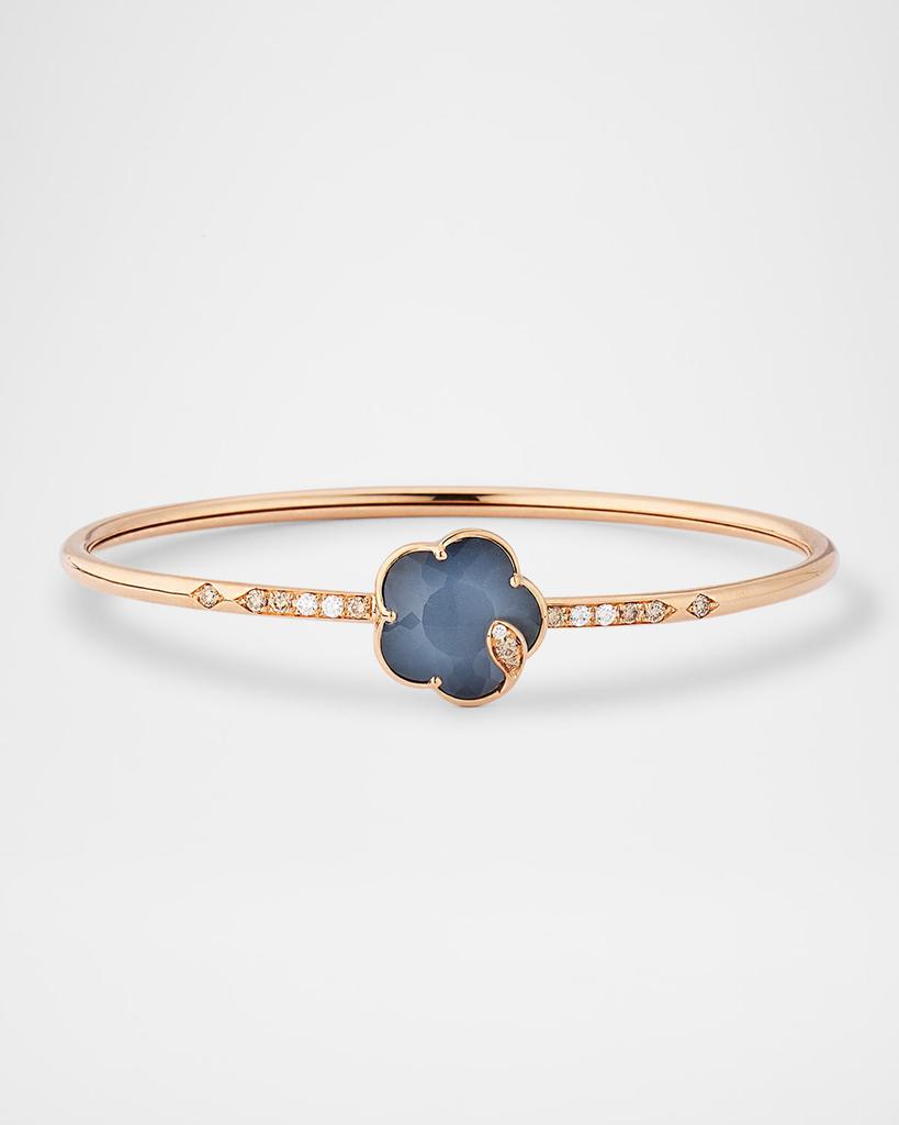 Pasquale Bruni Ton Joli 18K Rose Gold Diamond and Moonstone-Onyx Bangle Bracelet