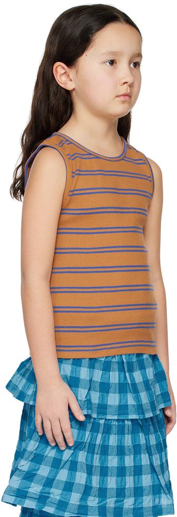 The Campamento Kids Brown Striped Tank Top