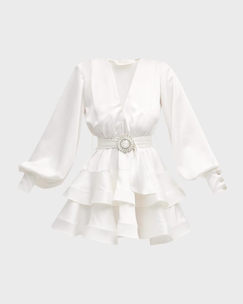 BRONX AND BANCO Bedouin Blanc Crystal-Embellished Mini Dress