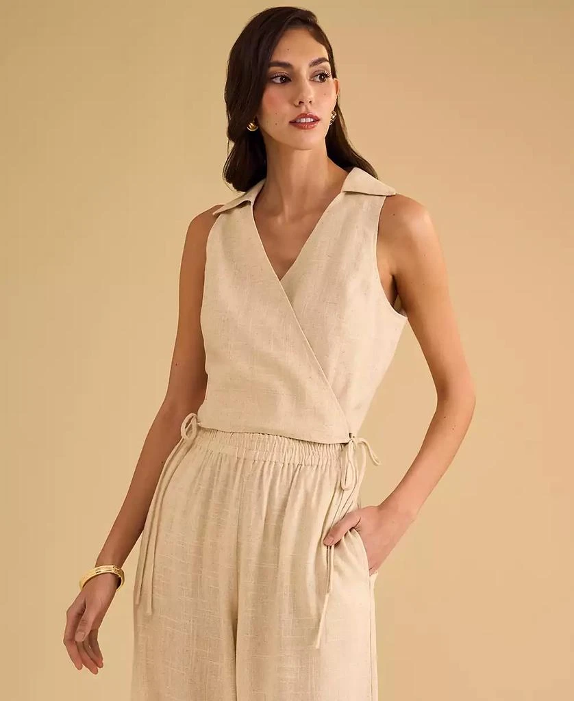 1. State Women's Collared Crossover Cropped Top 6
