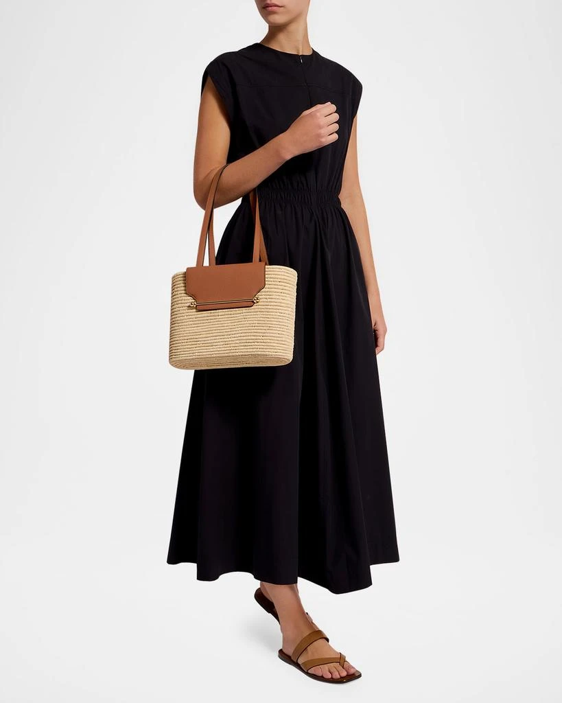 Strathberry Basket Raffia 
Leather Shoulder Bag 6