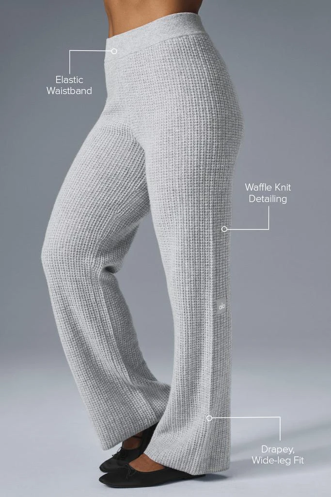 Alo Cashmere High-Waist Plush Waffle Pant - Athletic Heather Grey 2