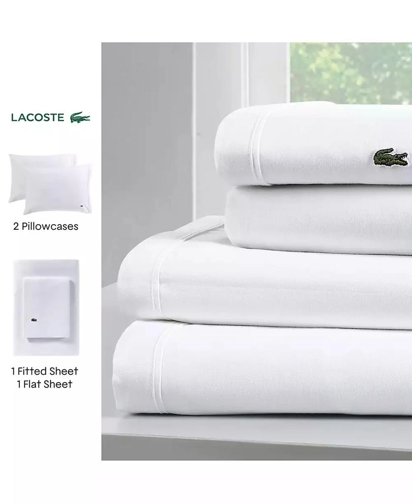 Lacoste Home Solid Cotton Percale 4-Pc. Sheet Sets 2