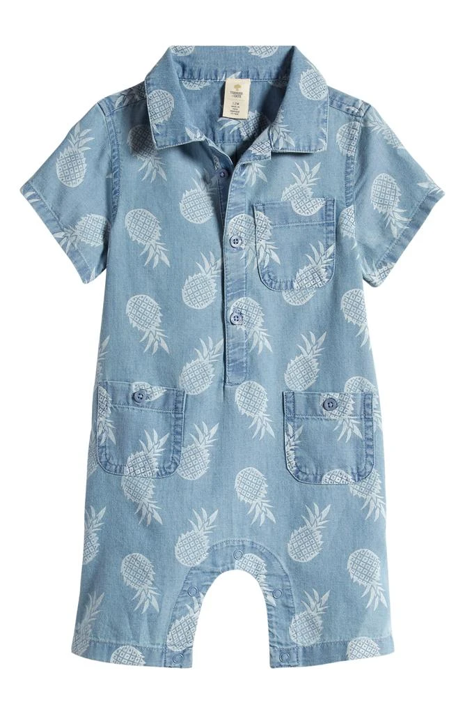 Tucker + Tate Print Cotton Denim Pocket Romper 1