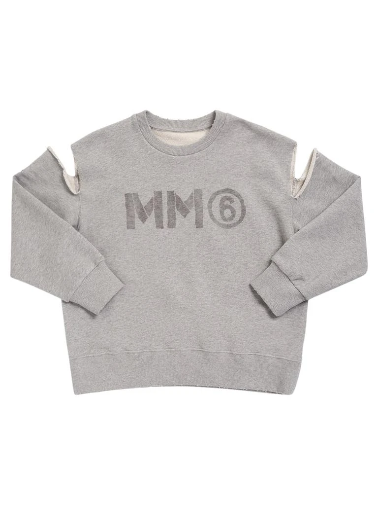 MM6 MAISON MARGIELA Logo Print Cotton Jersey Sweatshirt 1