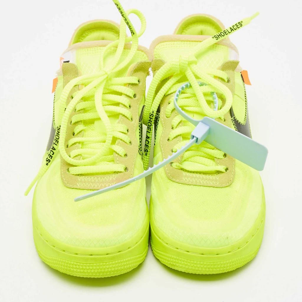 Off-White Off-White x Nike Green Mesh and Suede Force 1 Low White Volt Sneakers Size 36 3
