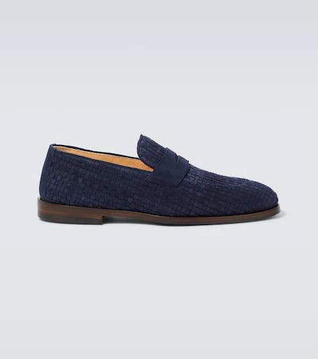 Brunello Cucinelli Woven suede penny loafers 1