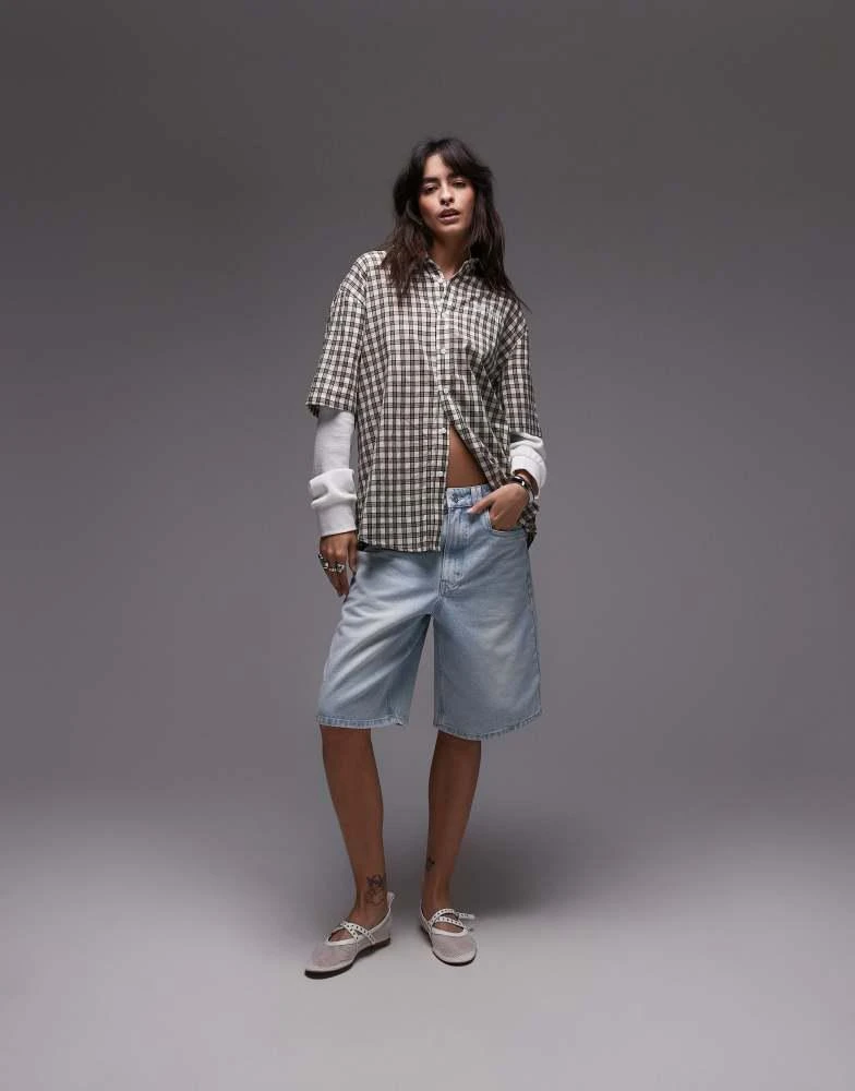 House Of Sunny House of Sunny double layered check shirt in multi 4