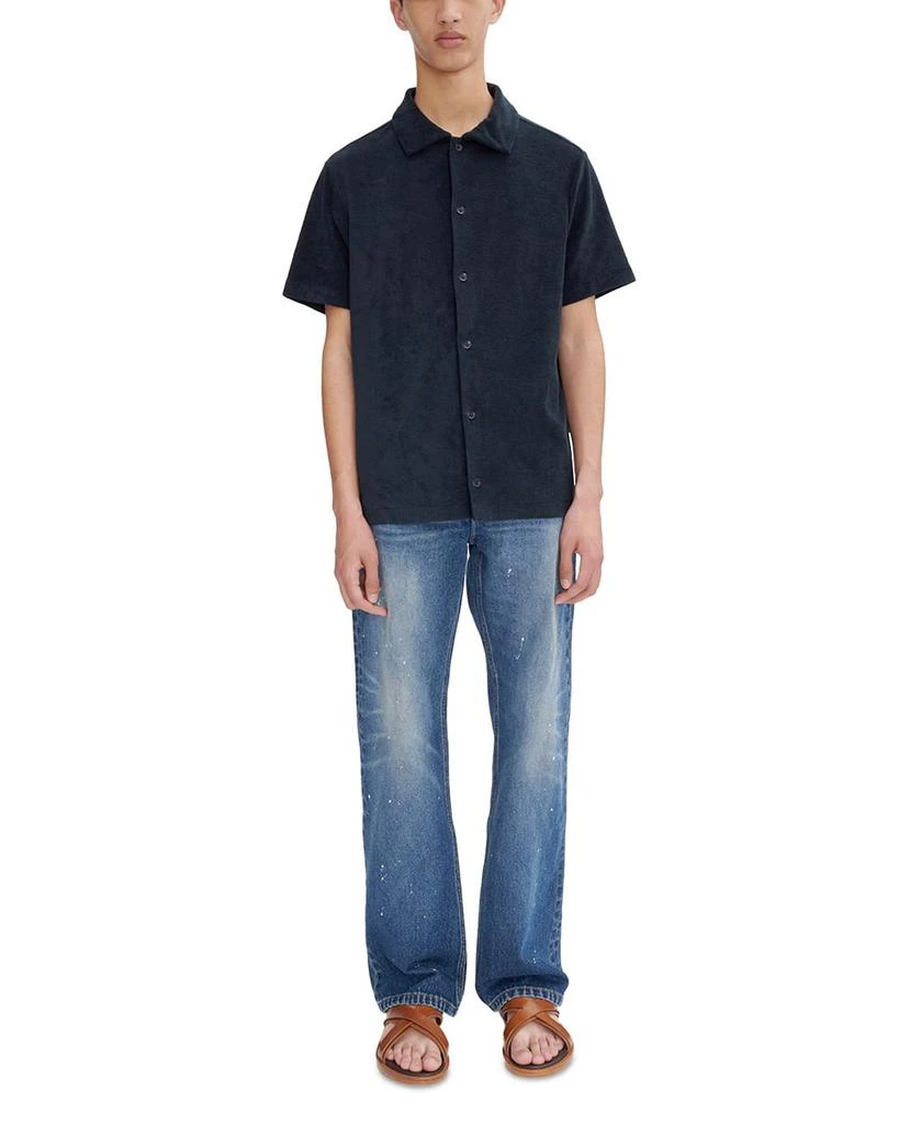 A.P.C. Short Sleeve Button Front Fleeced Terry Shirt 2