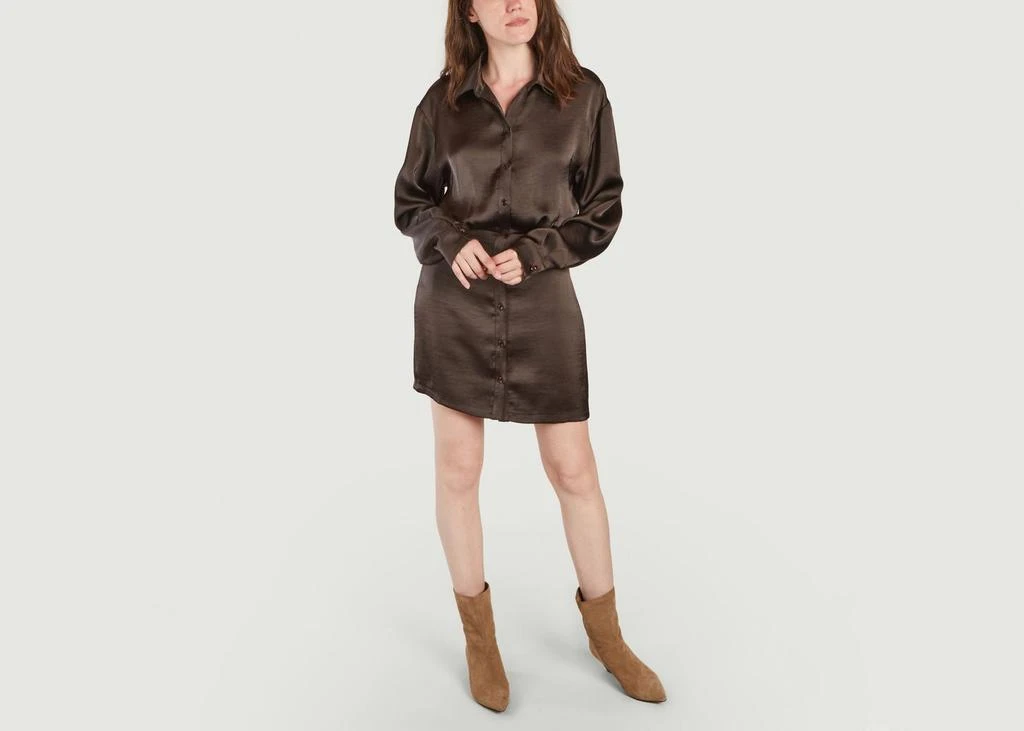 预计3周后发货 Samsoe Samsoe Robes Robe-Chemise Unie Liza Delicioso Samsoe - Samsoe - Braun - Femme 2