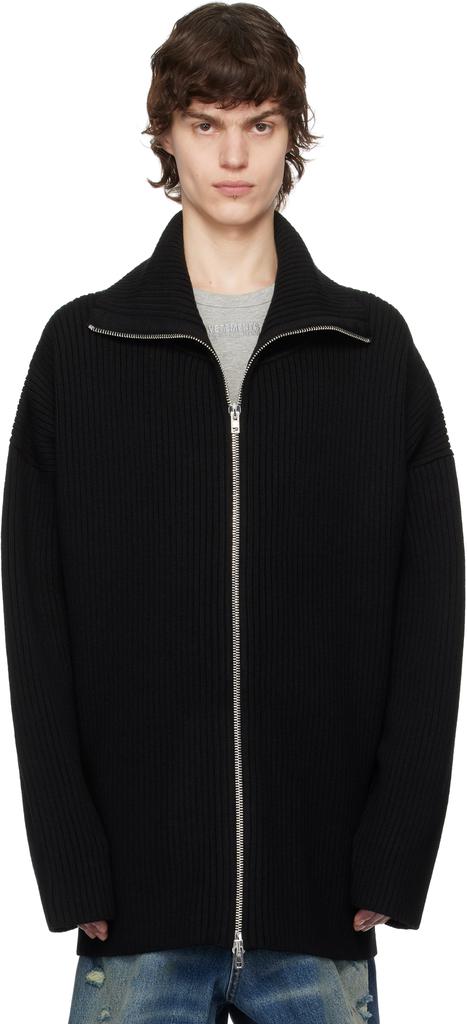 Vetements Black Zip-Up Sweater