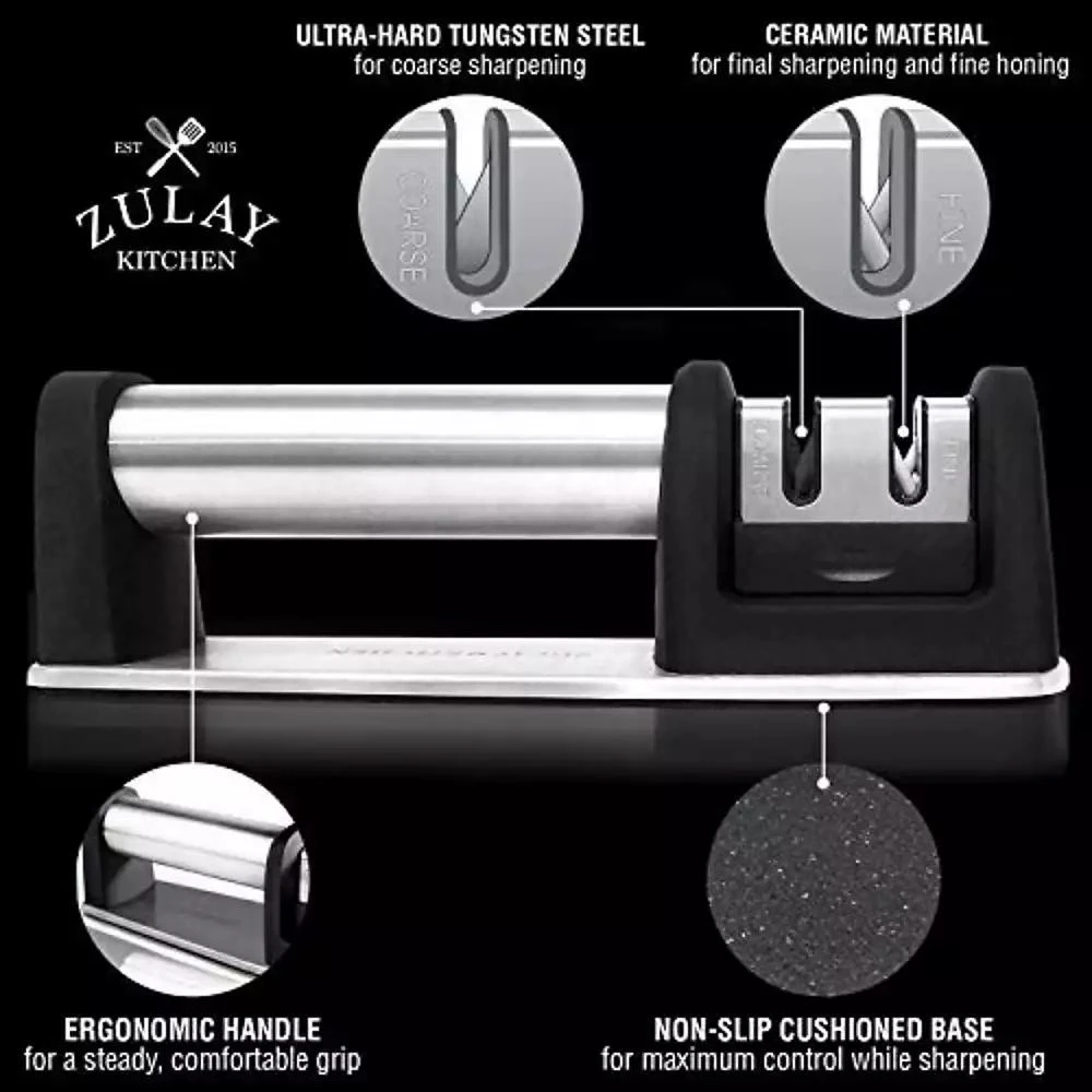 Zulay Kitchen Knife Sharpener
Cut-Resistant Glove (2-Stage Knife Sharpening) 3