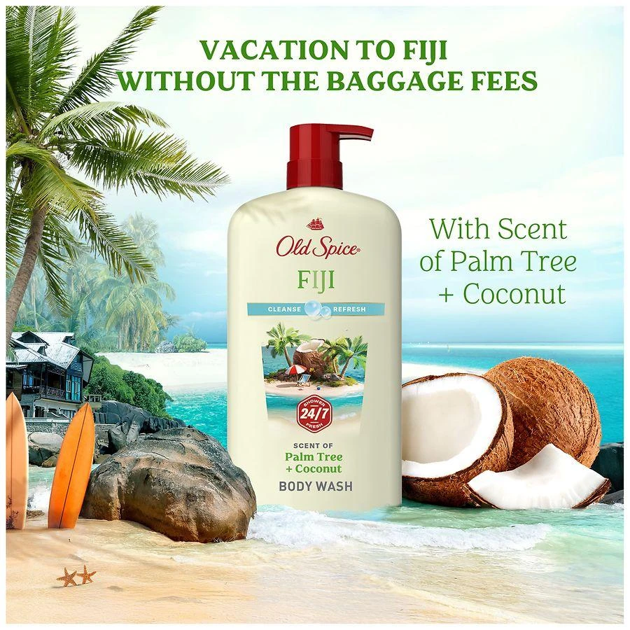 Old Spice Men's Body Wash, 24/7 Shower Fresh Fiji, Palm Tree + Coconut 5