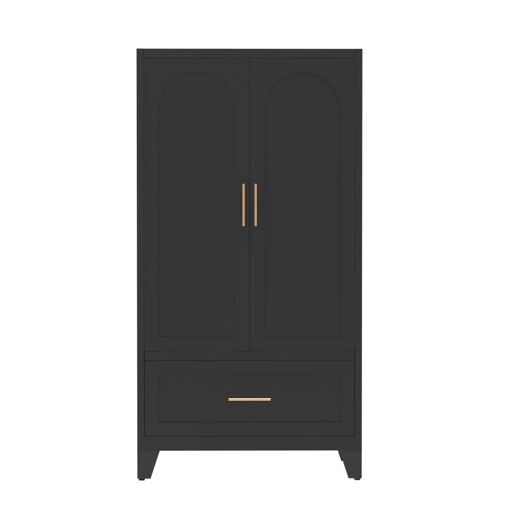 GOODSILO 60 Inch Tall Freestanding Wardrobe Cabinet for Home and Commercial Use
