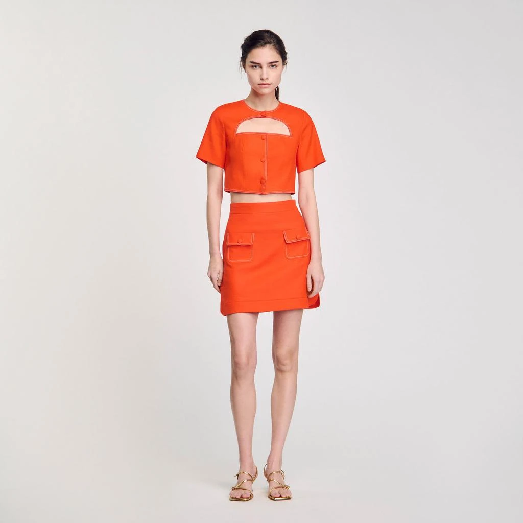 Sandro Mini skirt with pockets 1
