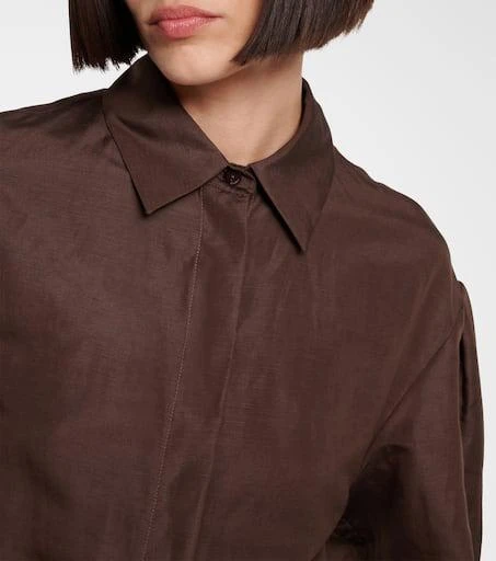 Max Mara Affari belted linen and silk shirt 4