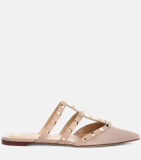 Valentino Valentino Garavani Rockstud patent leather slippers 4