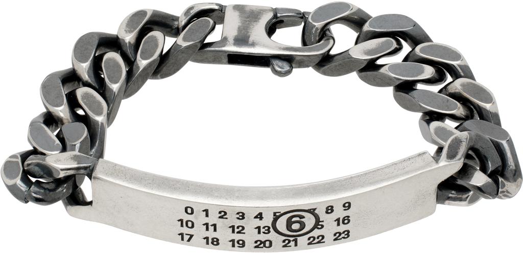 大人気 【MM6】 slim chain bracelet ●送料・関税込● MM6 Maison Margiela logo-engraved Chain Bracelet | Silver