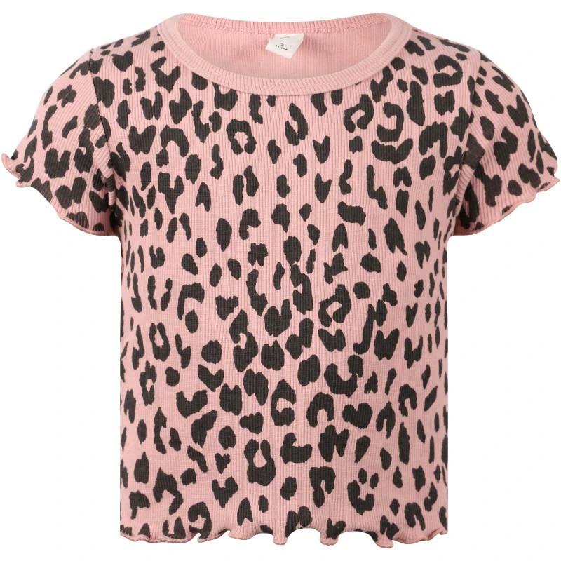 Huxbaby Leopard print organic t shirt and shorts set in dusty pink 2
