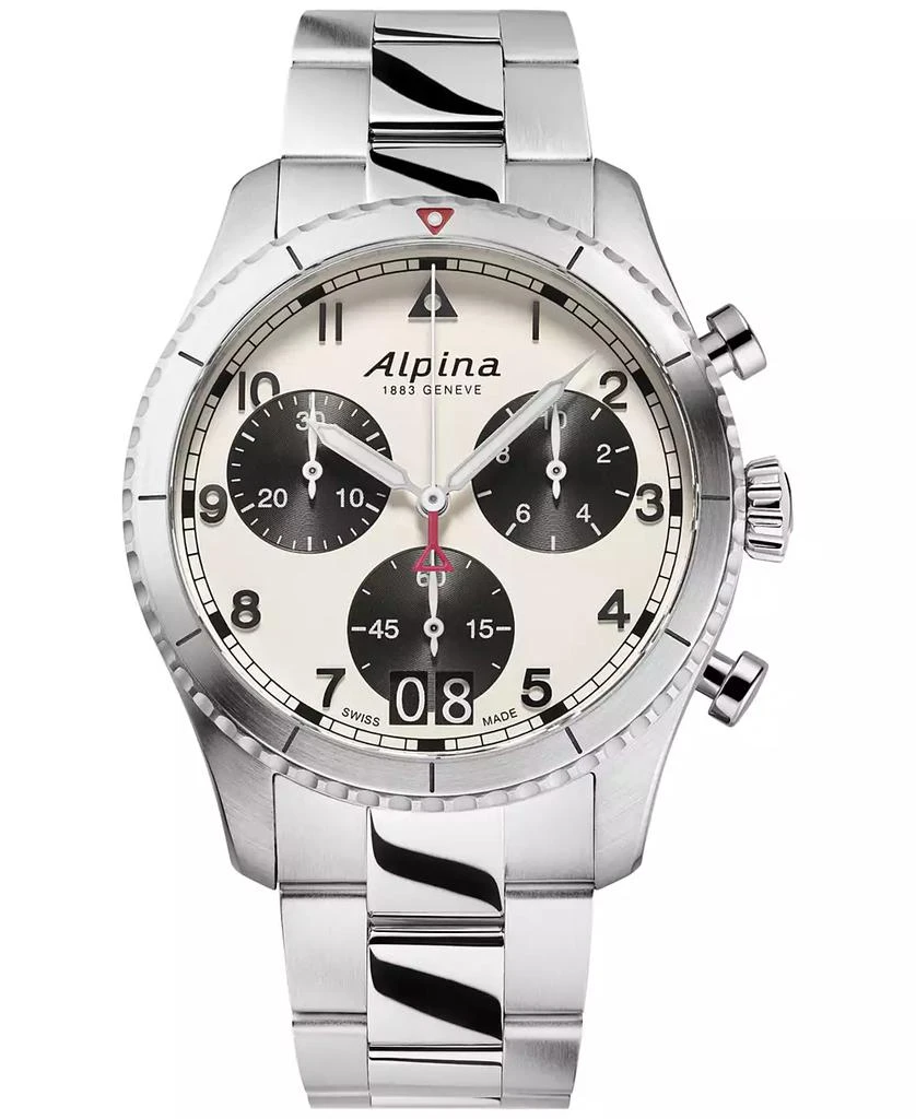 Alpina Men's Swiss Chronograph Startimer Stainless Steel Strap Bracelet Watch 41mm 1