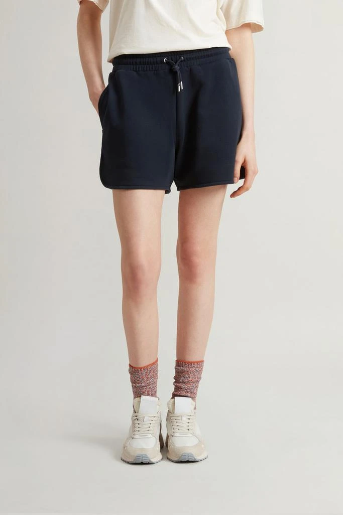 Woolrich Pure Cotton Fleece Shorts - Women - Blue 2