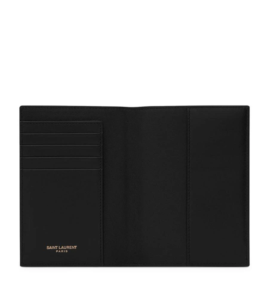 Yves Saint Laurent Leather Monogram Passport Holder 2