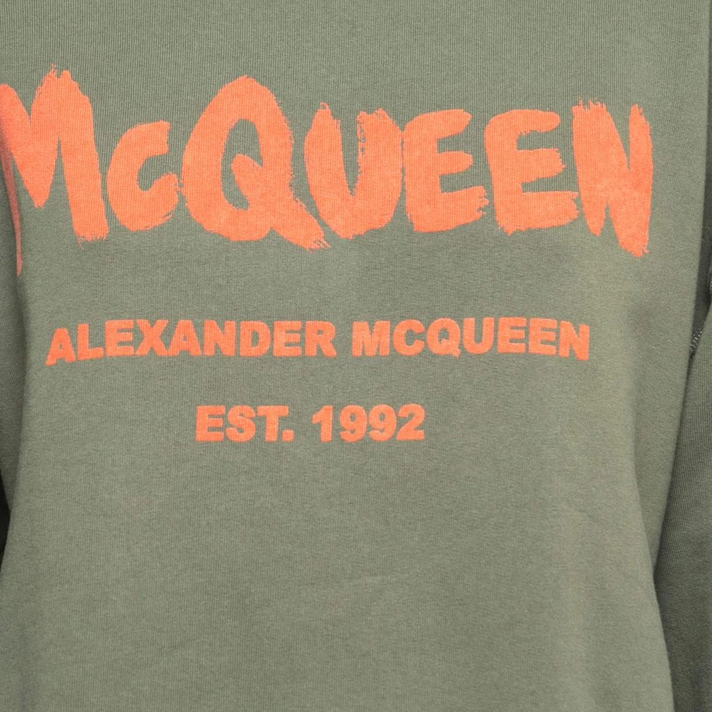 Alexander McQueen Alexander McQueen Military Green Logo Print Cotton Jogger Sweatshirt Set M/S 3