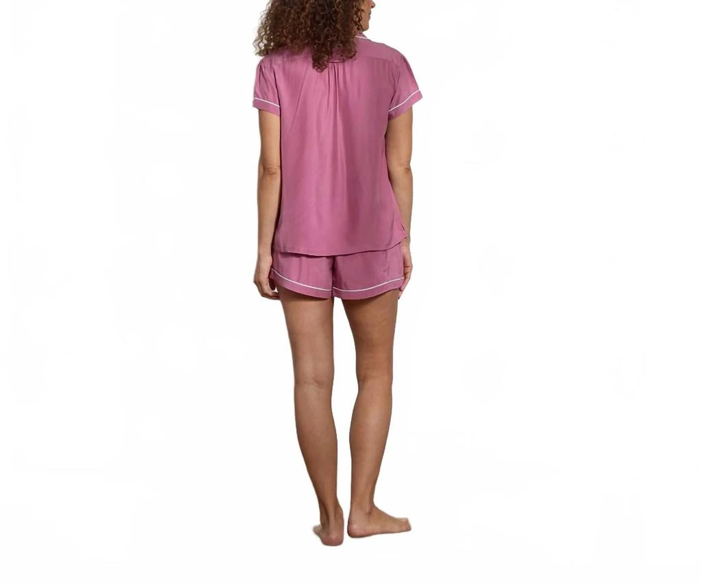 The Sleep Code Women
s Washable Silk Short Pj Set In Mauve 2