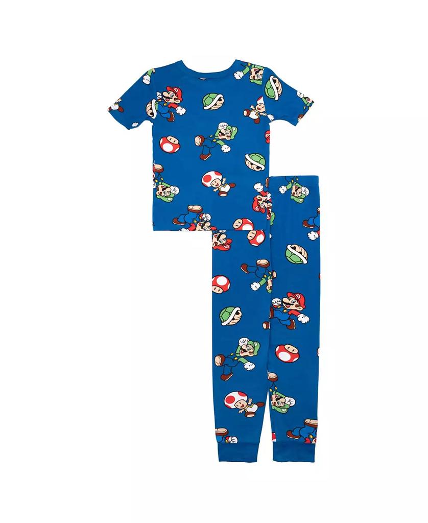 Nintendo Little and Big Boys Short Sleeve T-Shirt and Pant, 2-Piece Pajama Set