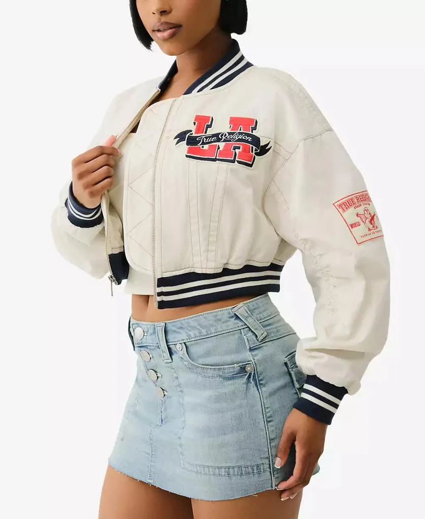 True Religion Women's Varsity Bomber Collar Jacket 3