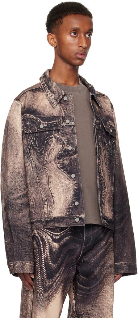 CAMPERLAB Pink Distorted Print Denim Jacket