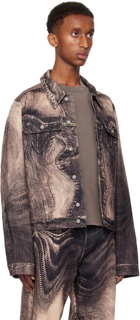CAMPERLAB Pink Distorted Print Denim Jacket 2