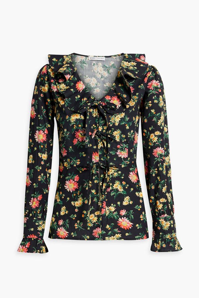 BATSHEVA X LAURA ASHLEY Nia ruffled floral-print cotton-poplin top