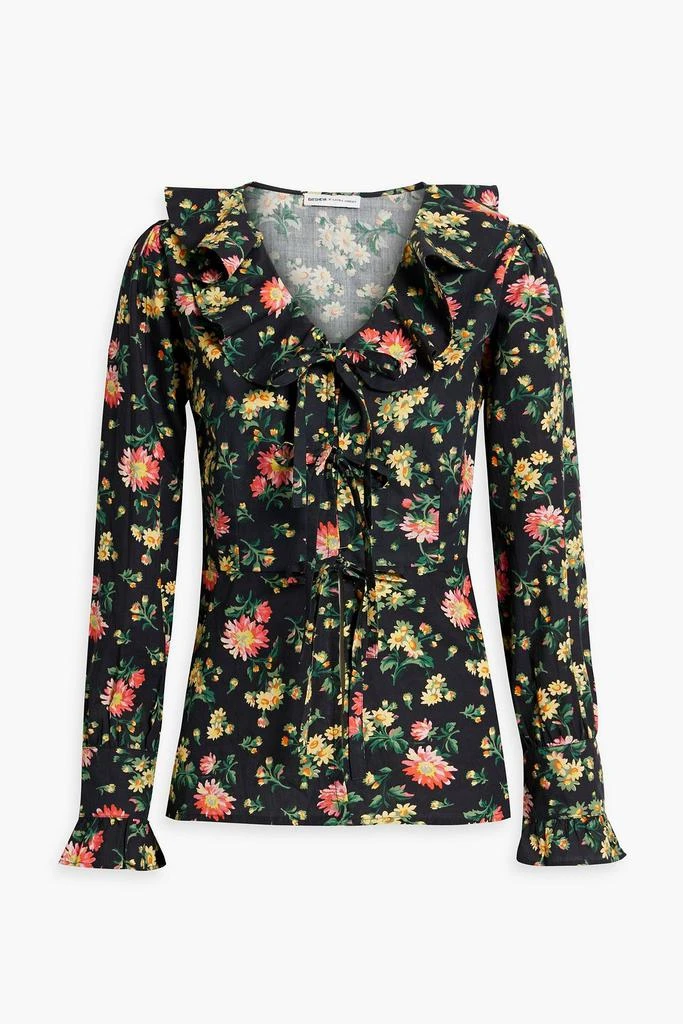 BATSHEVA X LAURA ASHLEY Nia ruffled floral-print cotton-poplin top 1