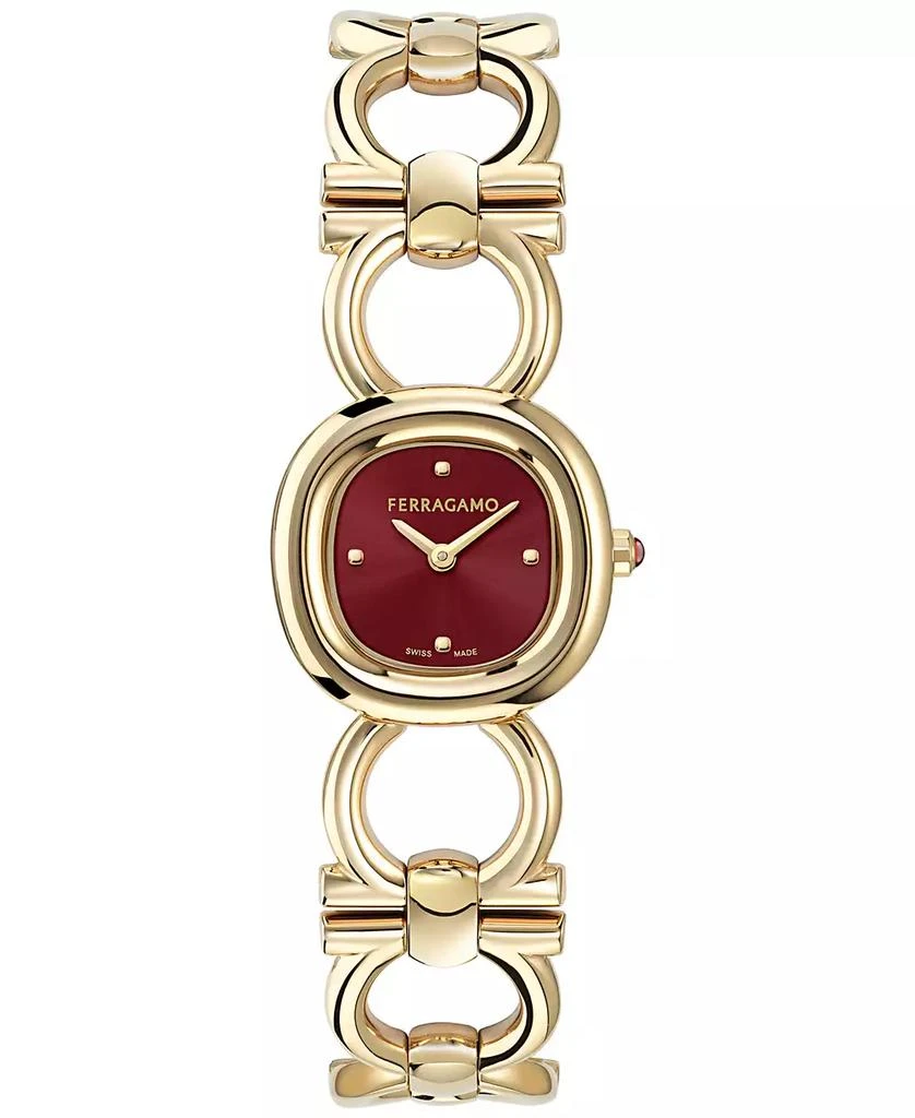 Salvatore Ferragamo Women's Swiss Double Gancini Gold Ion Plated Link Bracelet Watch 25mm 1