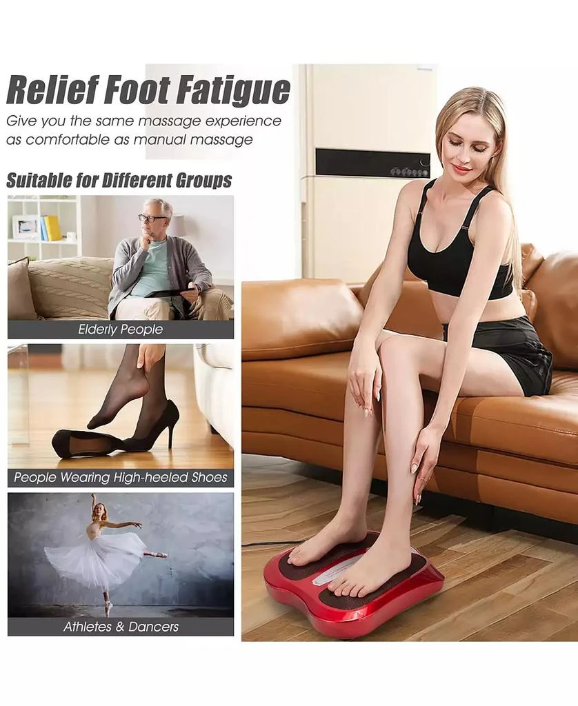 SUGIFT Shiatsu Heated Electric Kneading Foot and Back Massager-Red 3
