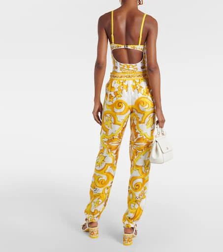 Dolce 
Gabbana Majolica silk straight pants 3