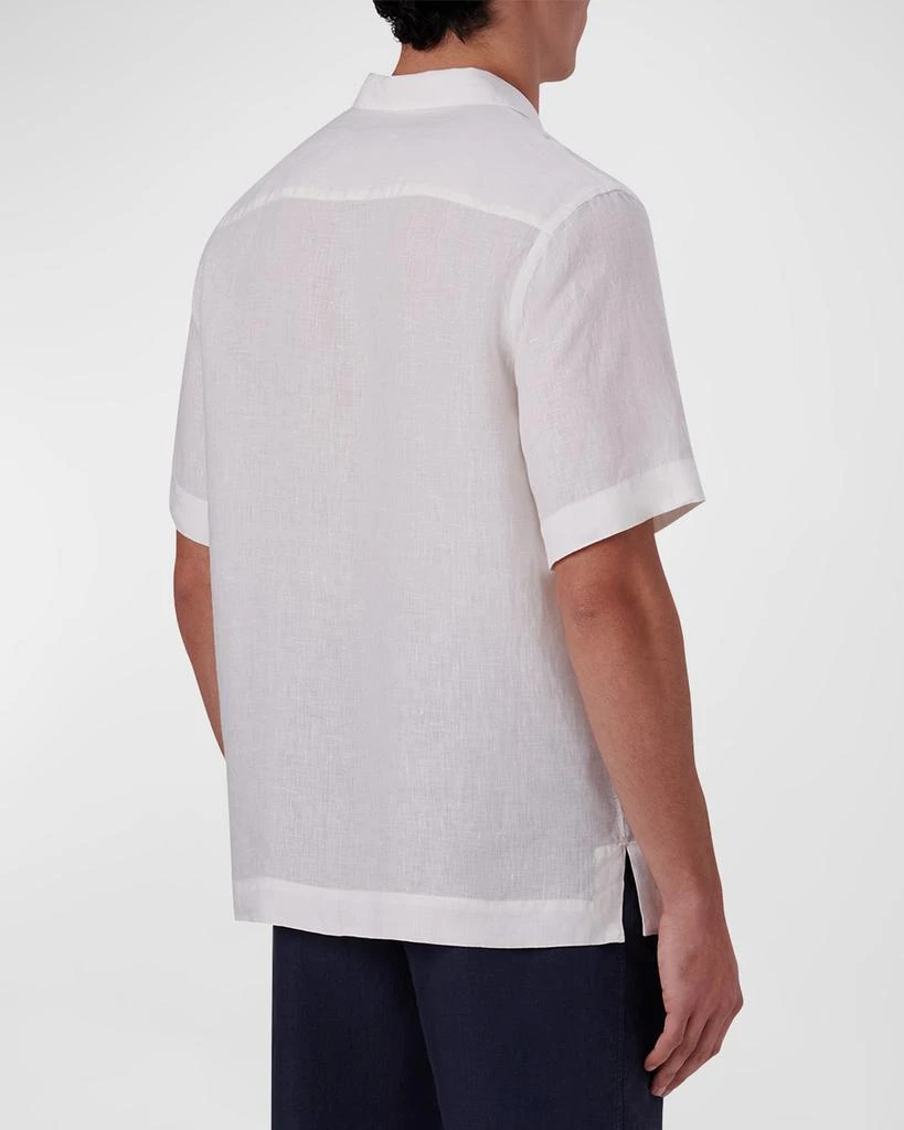BUGATCHI Men's Linen Camp Shirt 3