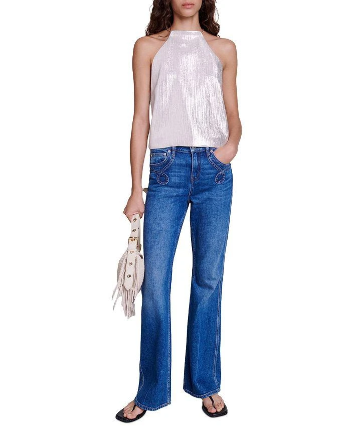 Maje Lirex Metallic Halter Top 2