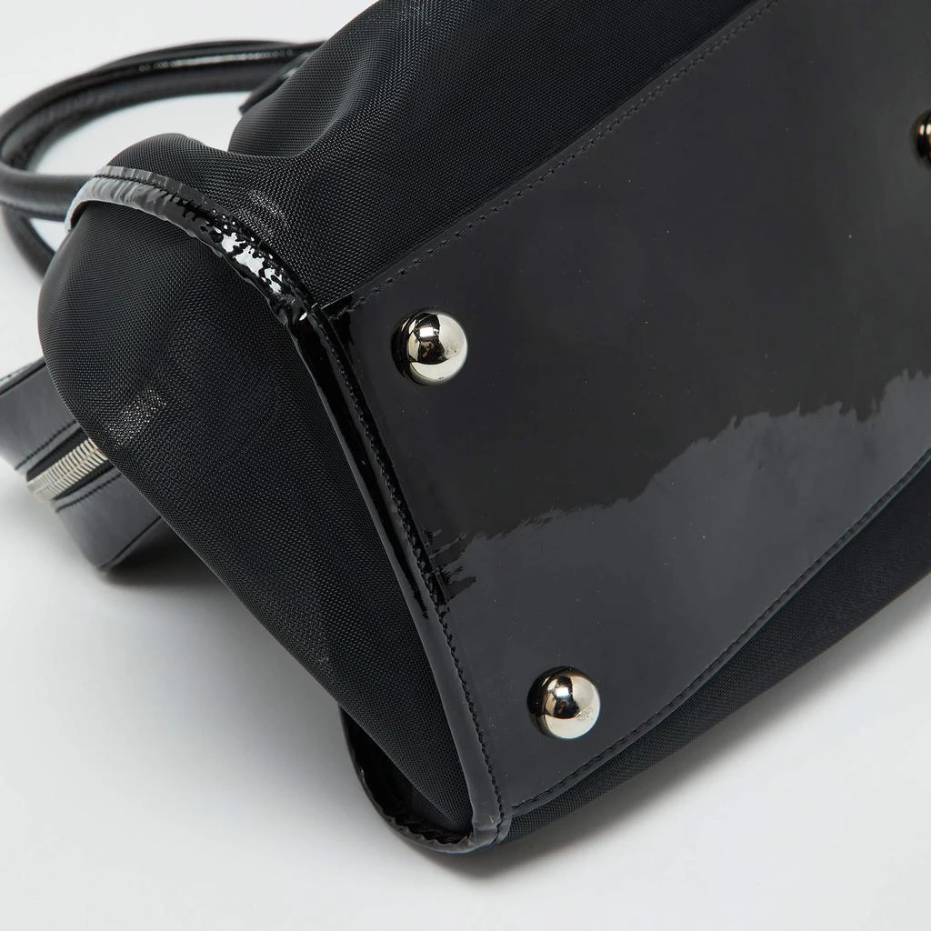 Valentino Valentino Black Mesh and Patent Leather Petale Rose Dome Satchel 13