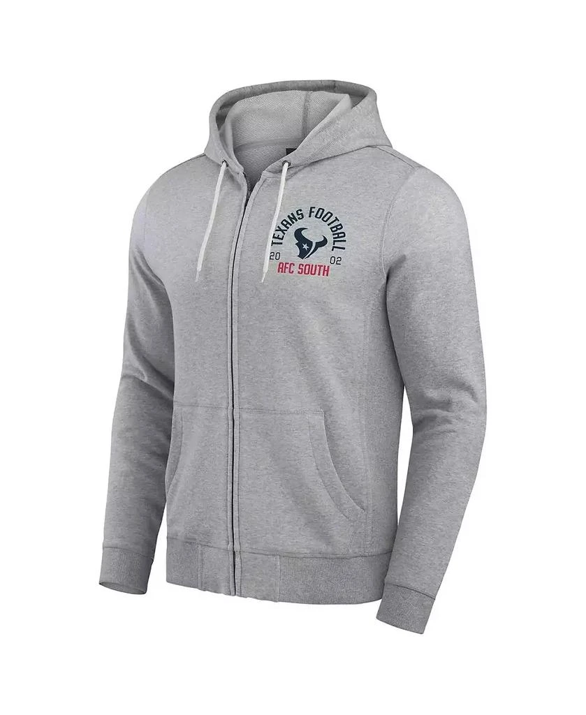 Fanatics Darius Rucker Collection by Men's Heather Gray Houston Texans Vintage Stripe Full-Zip Hoodie 3