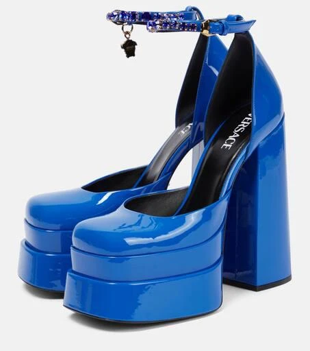 Versace Medusa Aevitas patent leather platform pumps 5