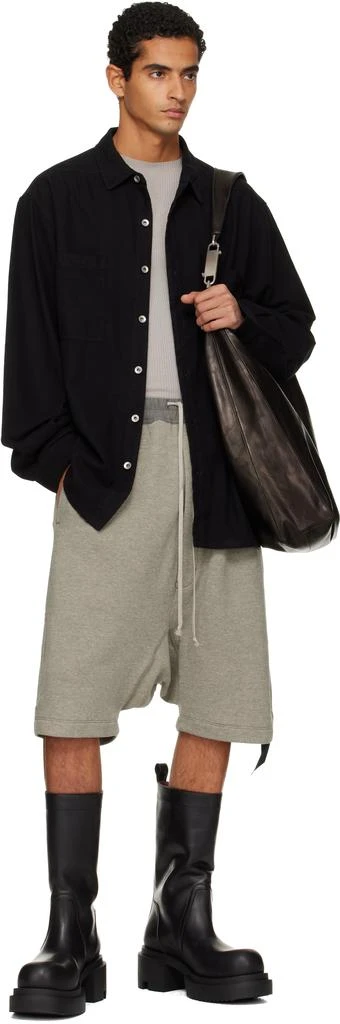 Rick Owens Gray Concordians Drawstring Pods Shorts 4