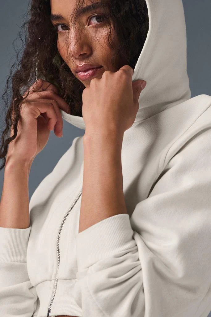 Alo Sweet Escape Zip Up Hoodie - Ivory 3