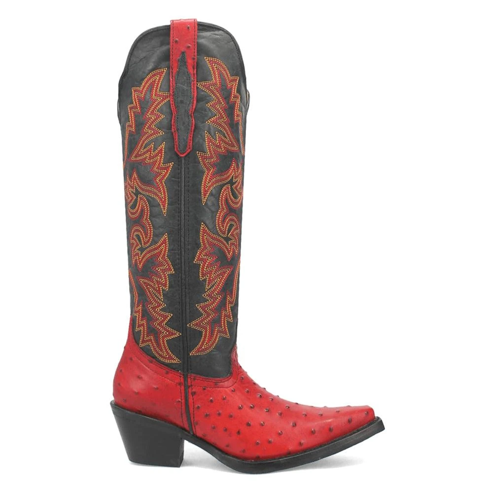 Dingo Selene Ostrich Print Snip Toe Cowboy Boots 1