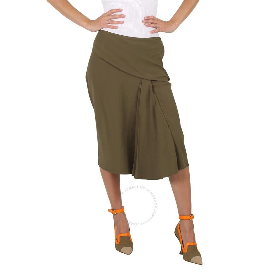 Versace Ladies Caramel Draped Midi Skirt 1