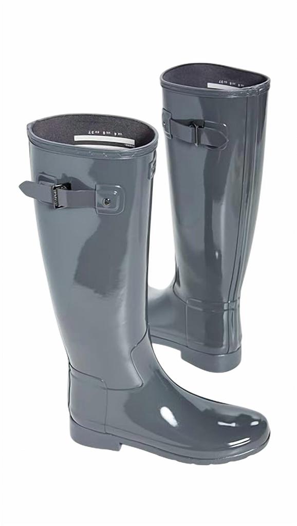 Hunter Women's Refined Tall Gloss Boots In Stratus Grey