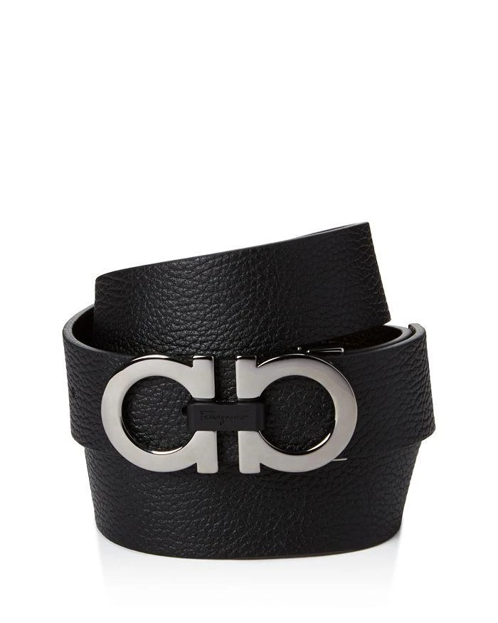 Salvatore Ferragamo Salvatore Men's Double Gancini Buckle Reversible Leather Belt