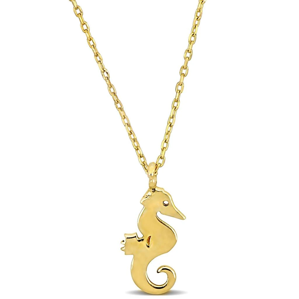 Mimi 
Max Seahorse Pendant with Chain in 14k Yellow Gold - 17 in