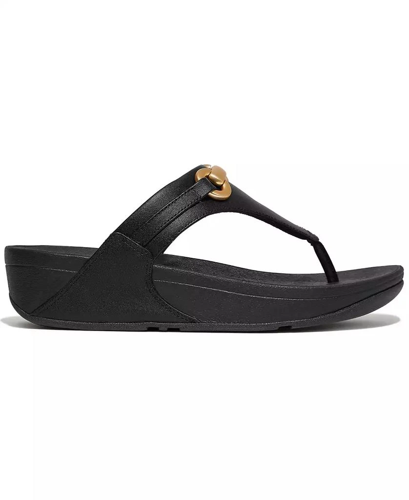 FitFlop Women's Lulu Chunky Snaffle Leather Toe-Post Sandals 6